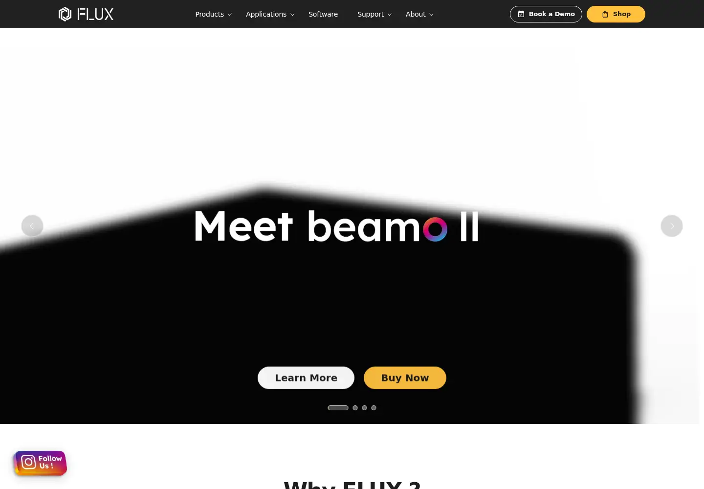 Screenshot of flux3dp.com