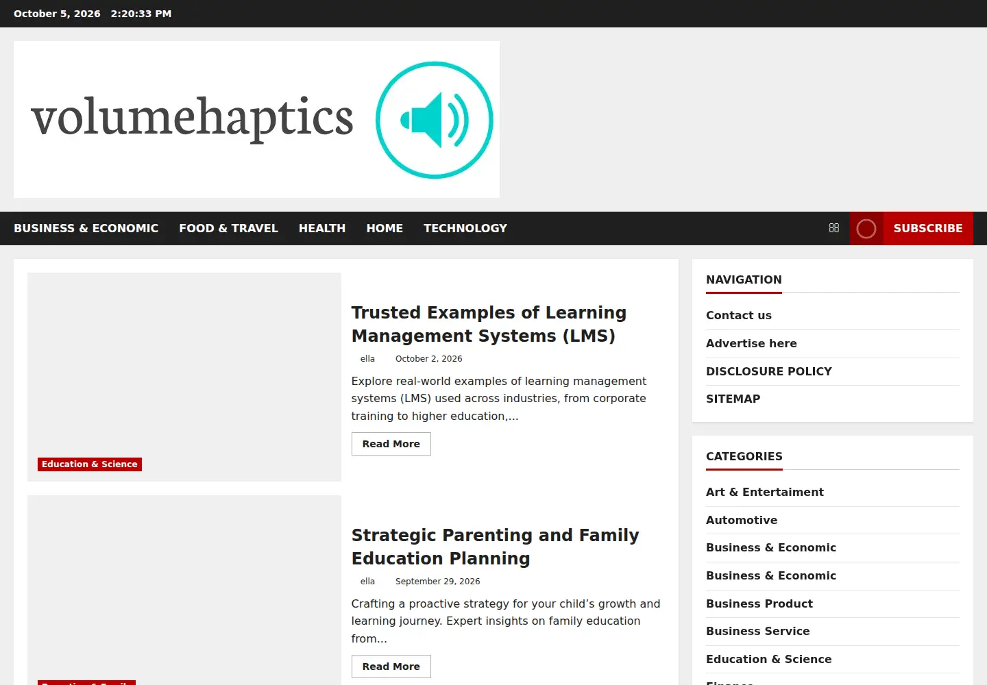 Captured homepage of volumehaptics.org in the current scan