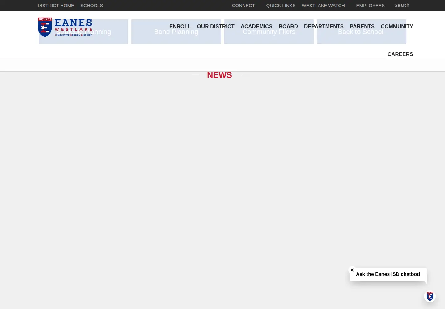 Captured homepage of eanesisd.net in the current scan