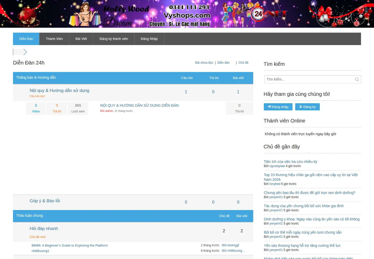 Screenshot of diendan24h.com