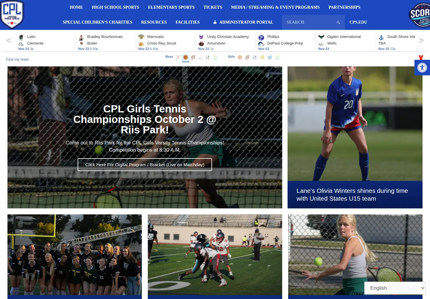 Screenshot of cpsathletics.com