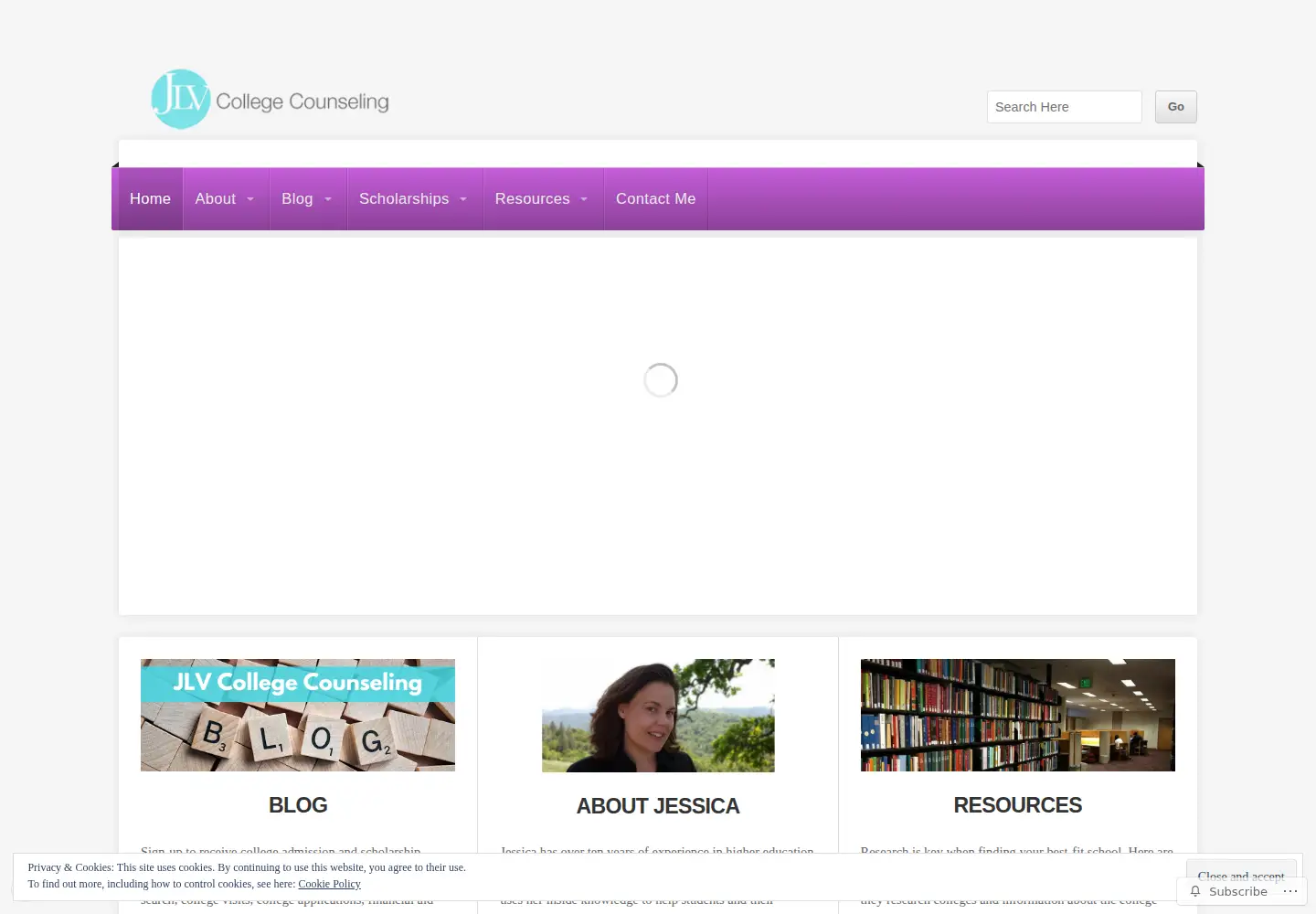 Screenshot of jlvcollegecounseling.com