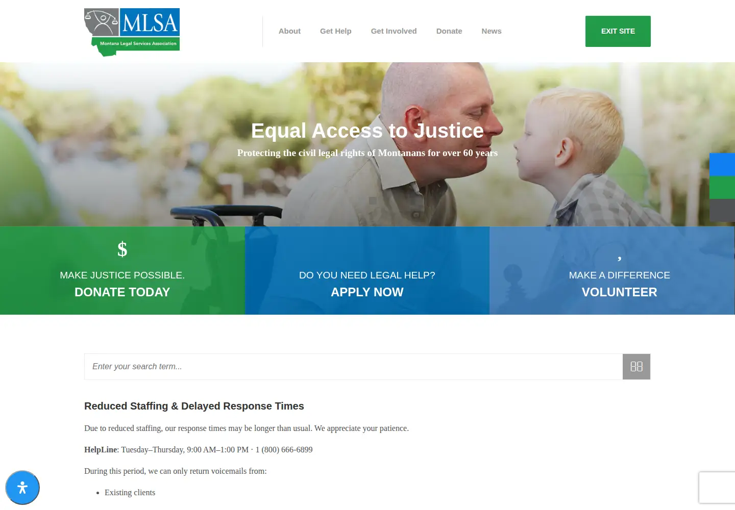 Screenshot of mtlsa.org