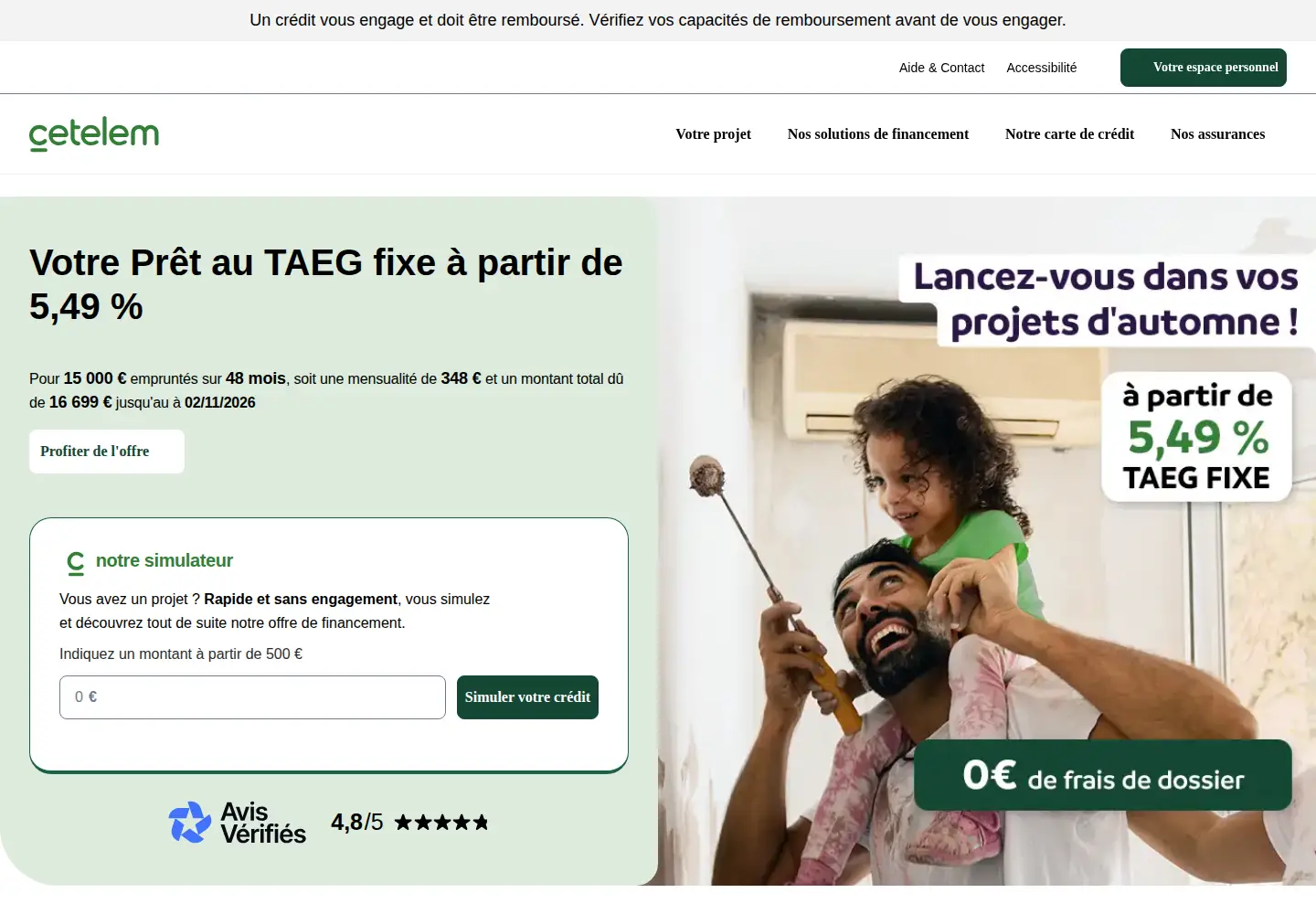 Screenshot of cetelem.fr