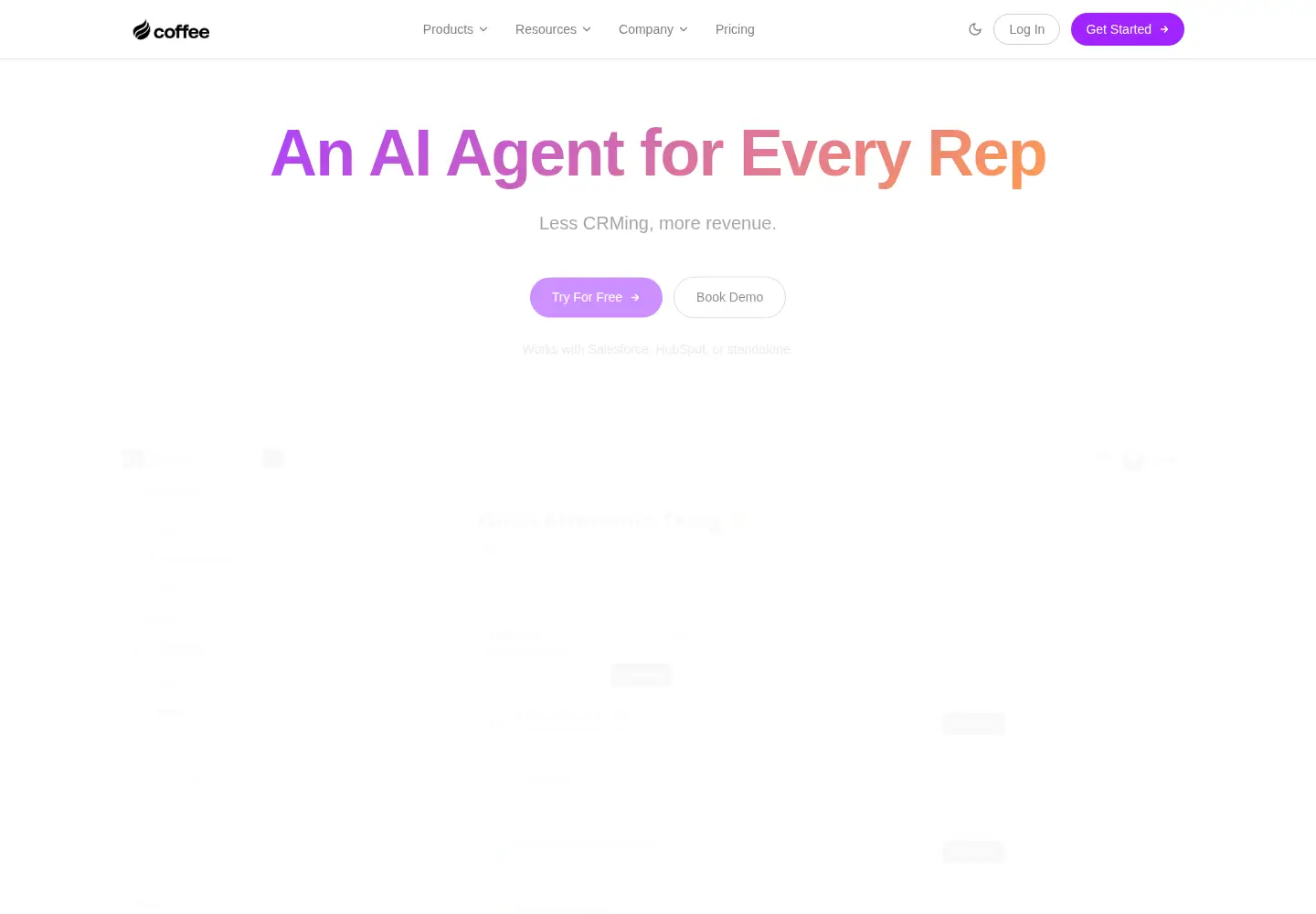 Captured homepage of coffee.ai in the current scan
