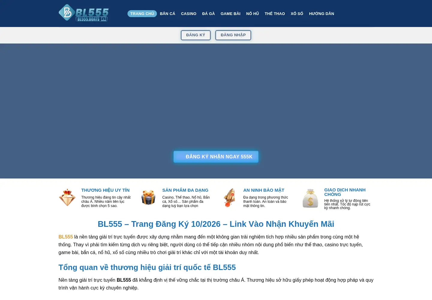 Captured homepage of bl555.boats in the current scan