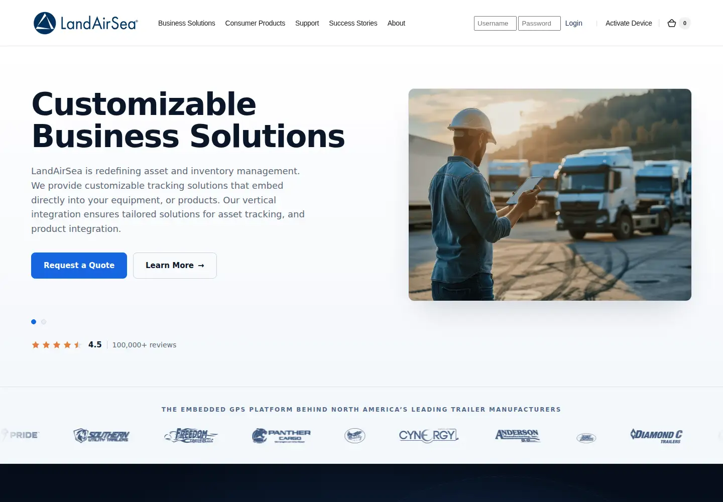 Screenshot of landairsea.com