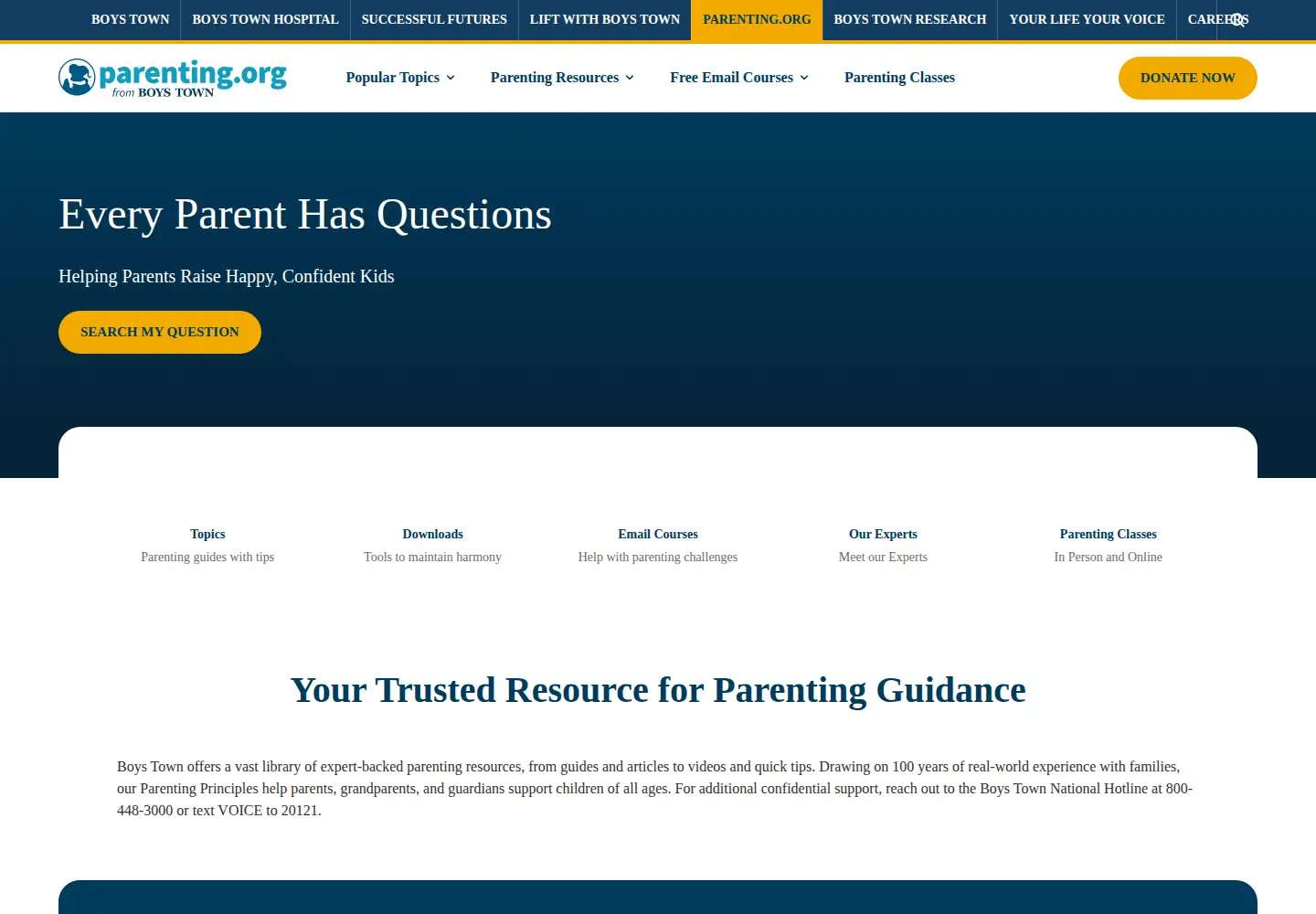 Screenshot of parenting.org