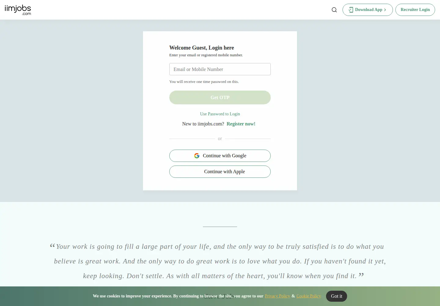 Screenshot of iimjobs.com