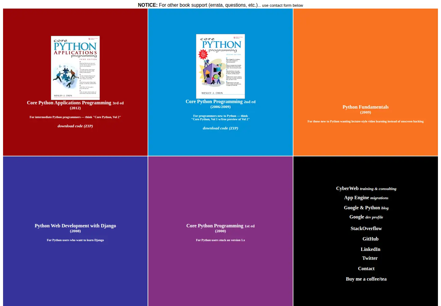 Screenshot of corepython.com