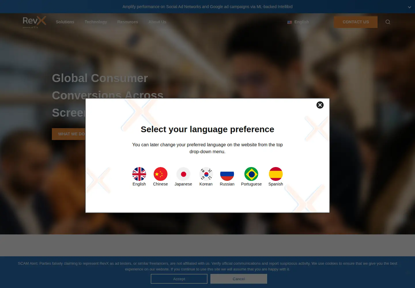 Screenshot of revx.io