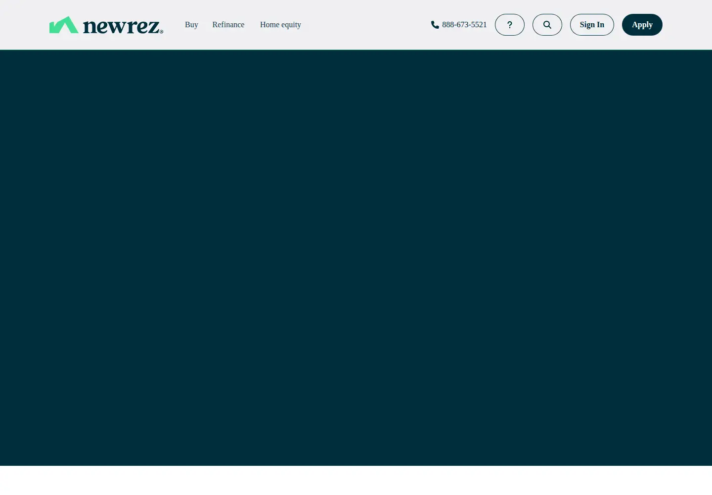 Captured homepage of newrez.com in the current scan