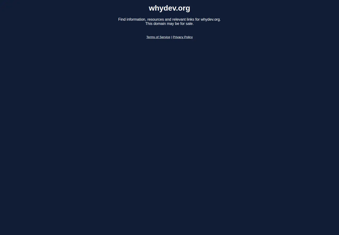 Captured homepage of whydev.org in the current scan