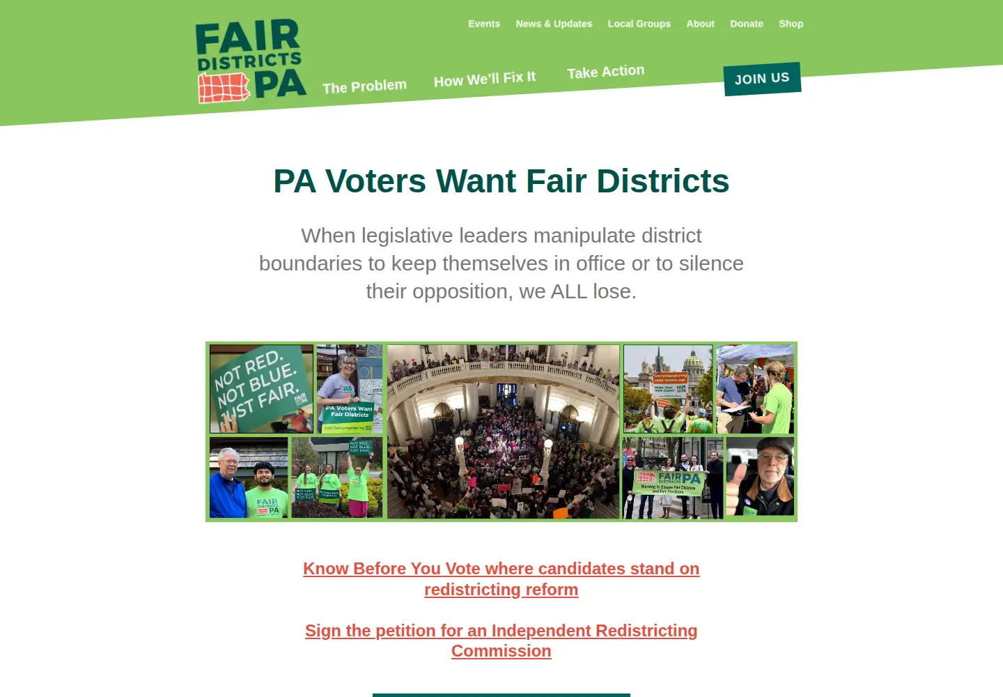 Screenshot of fairdistrictspa.com