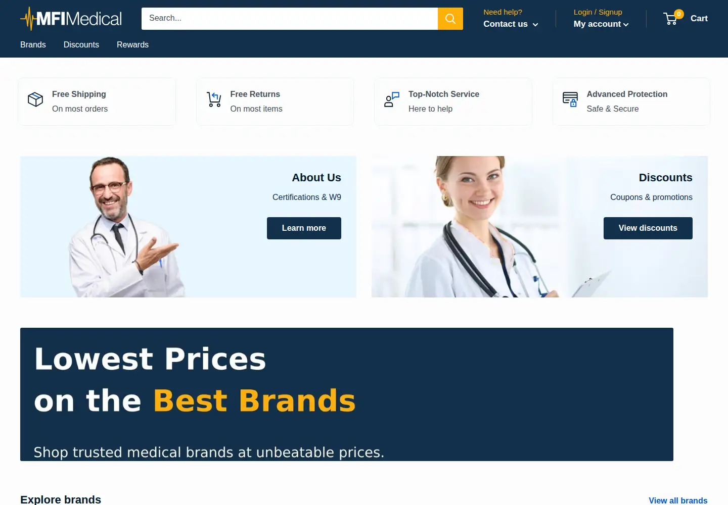 Captured homepage of mfimedical.com in the current scan