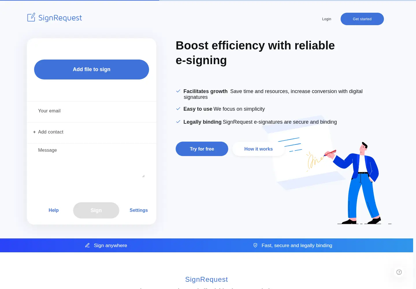 Screenshot of signrequest.com