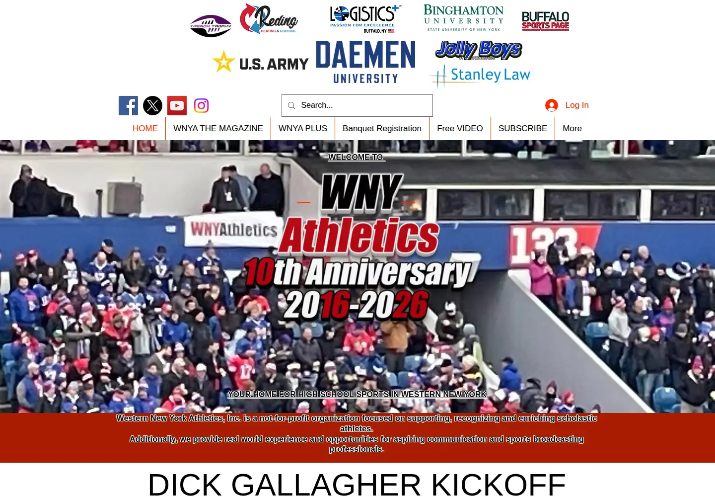 Screenshot of wnyathletics.com