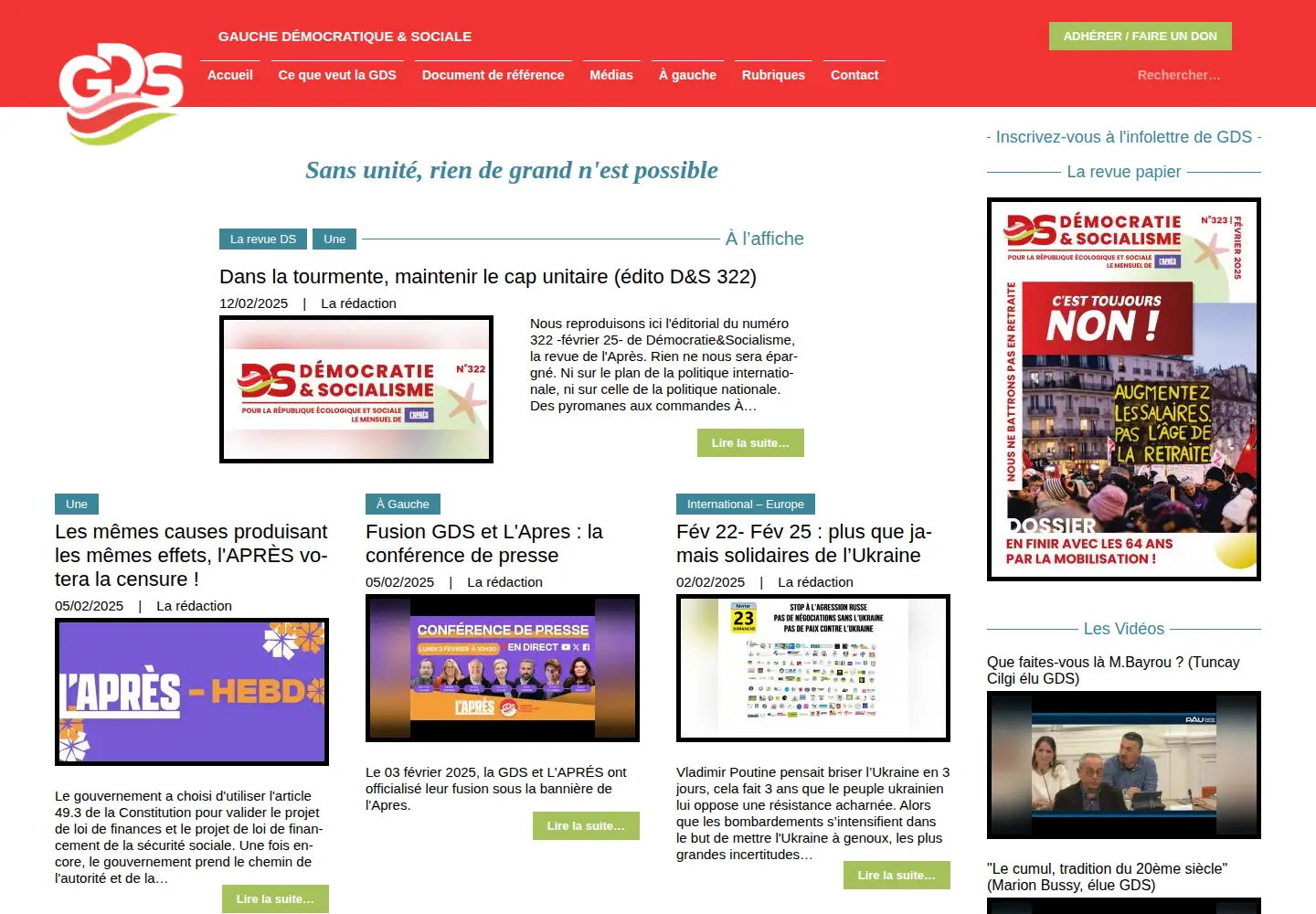 Screenshot of democratie-socialisme.org
