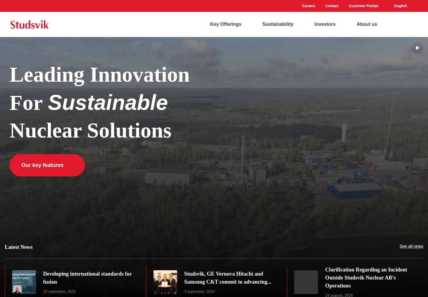 Screenshot of studsvik.com