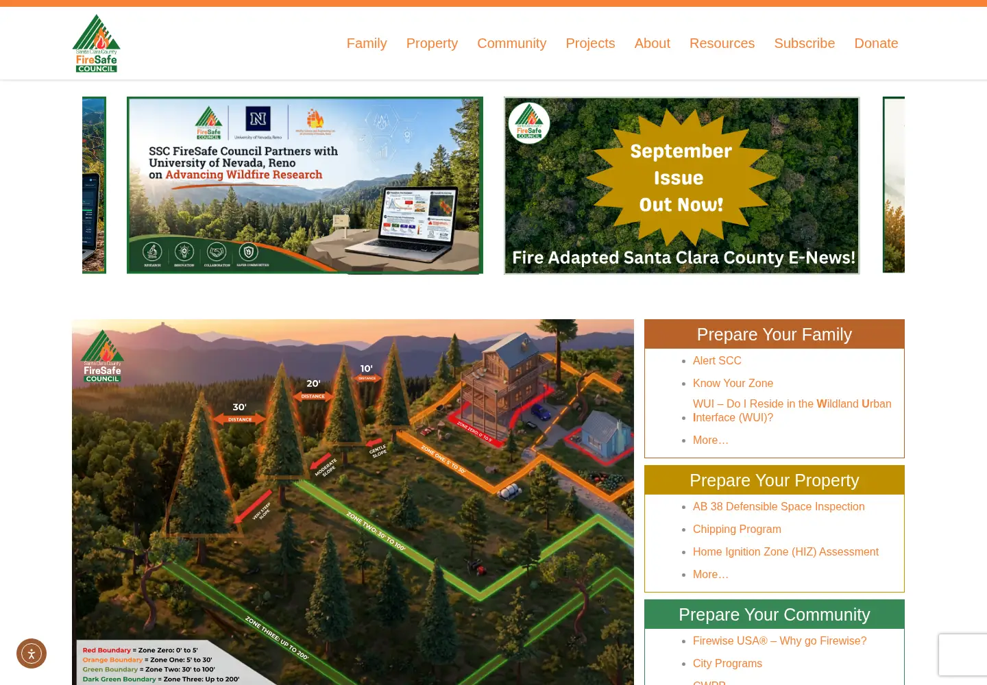 Captured homepage of sccfiresafe.org in the current scan