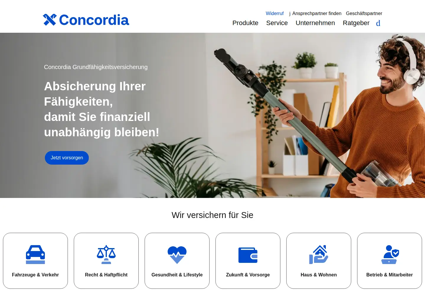 Screenshot of concordia.de