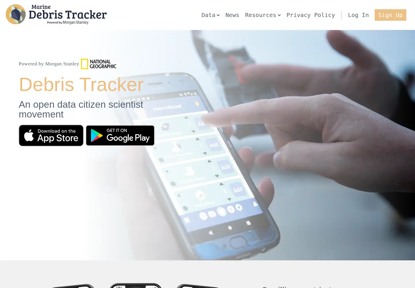 Screenshot of debristracker.org