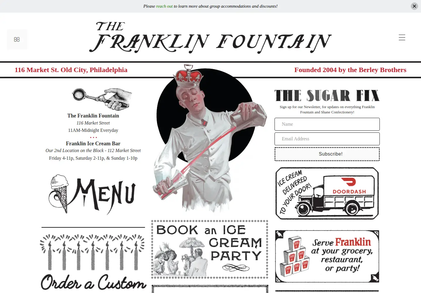 Screenshot of franklinfountain.com