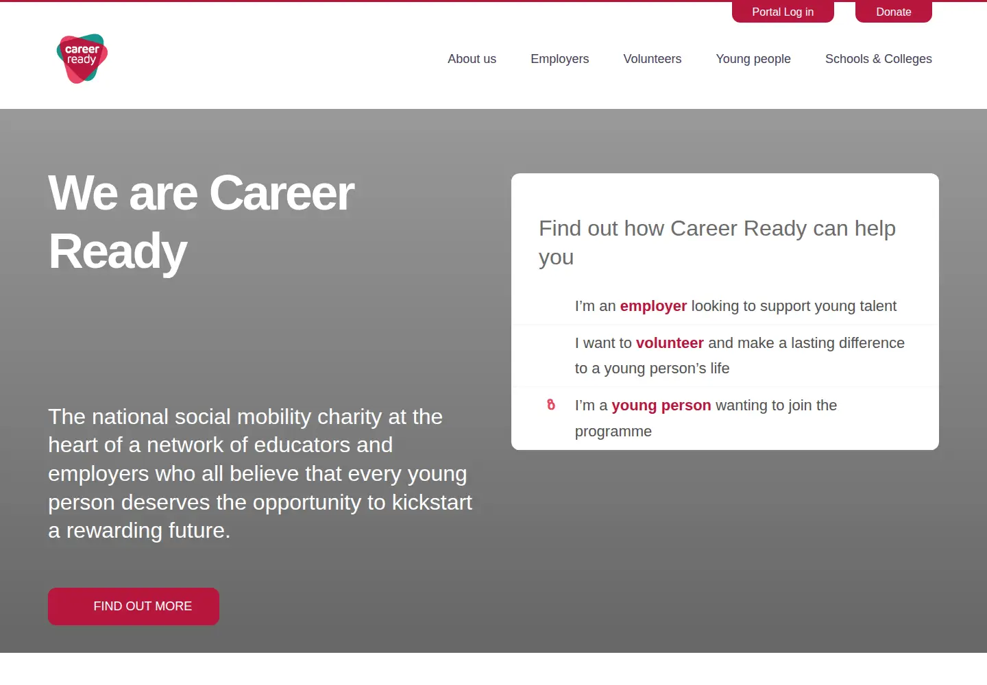 Screenshot of careerready.org.uk