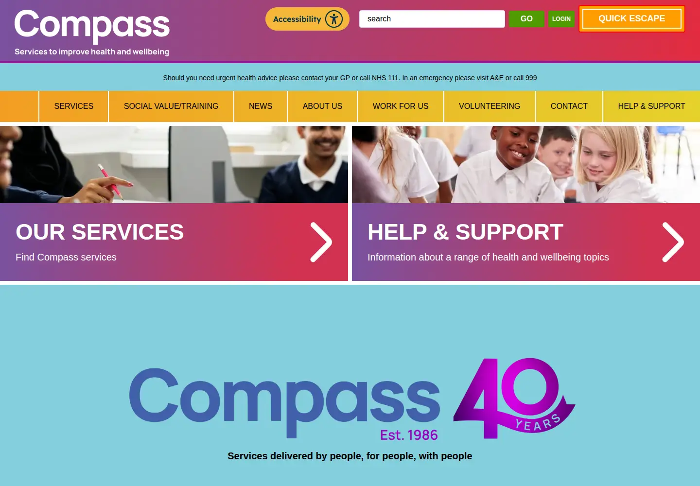 Captured homepage of compass-uk.org in the current scan