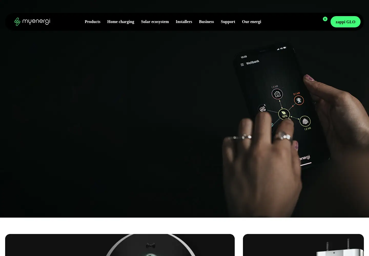 Captured homepage of myenergi.com in the current scan