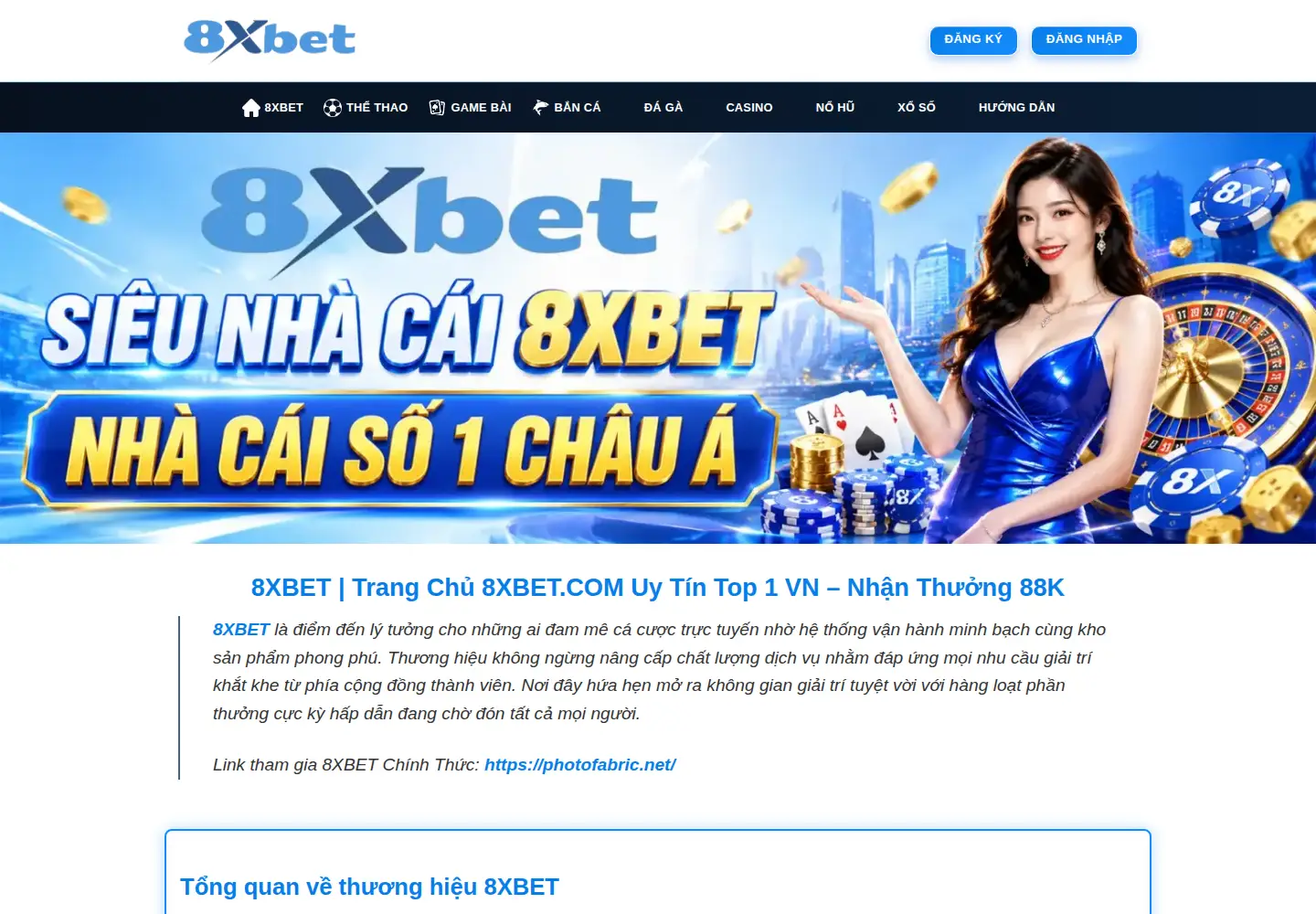 Screenshot of 8xbet8.ltd