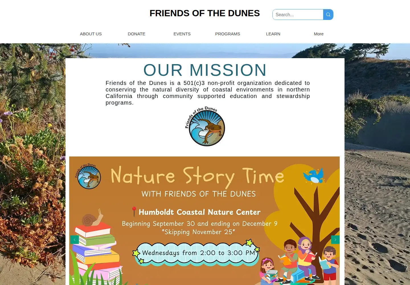 Screenshot of friendsofthedunes.org