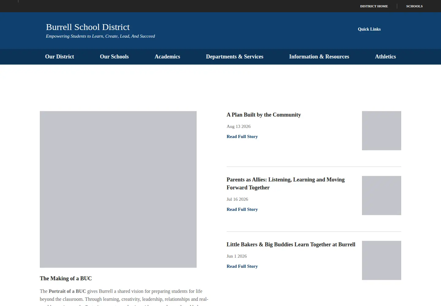 Screenshot of burrell.k12.pa.us