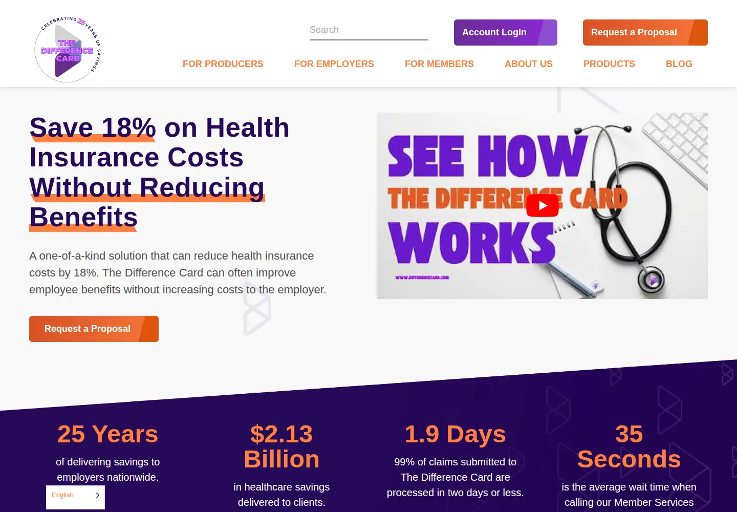Screenshot of differencecard.com