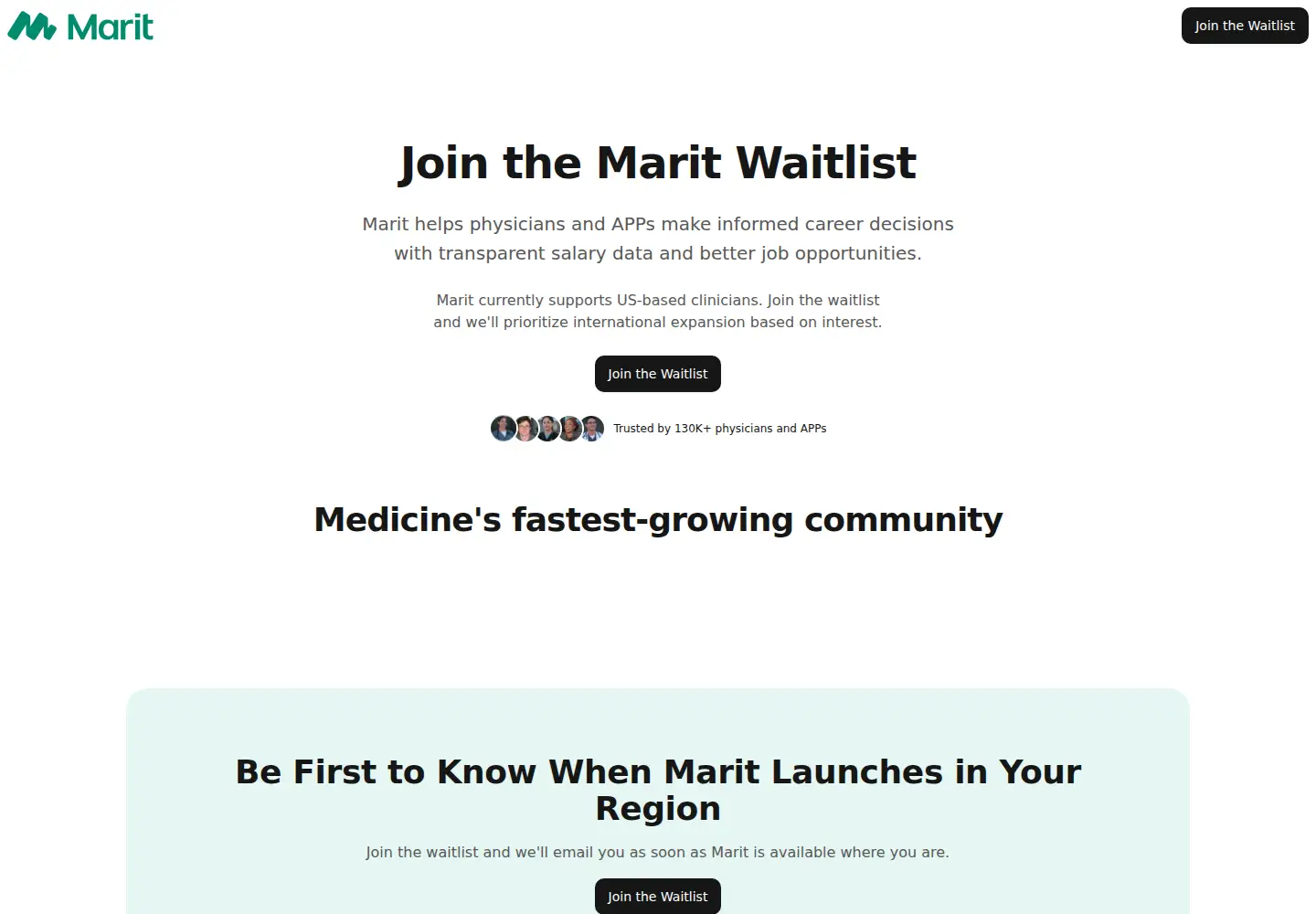 Captured homepage of marithealth.com in the current scan