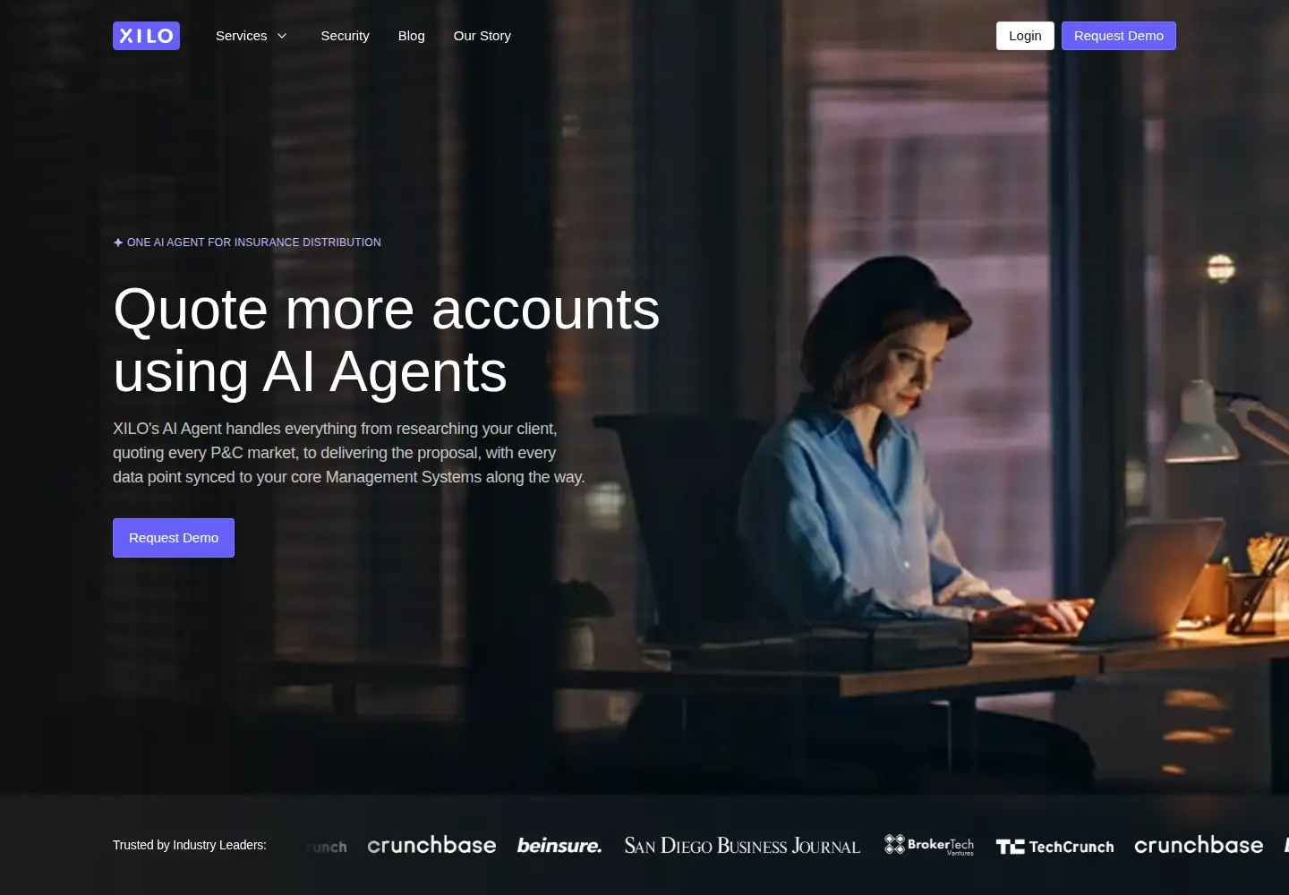 Captured homepage of xilo.io in the current scan