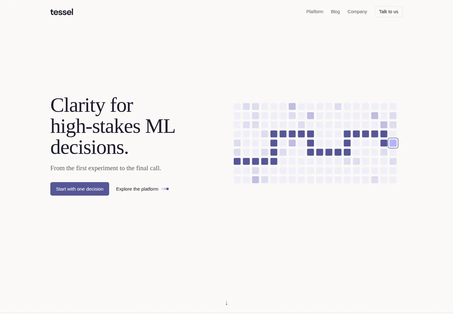 Captured homepage of tessel.ai in the current scan