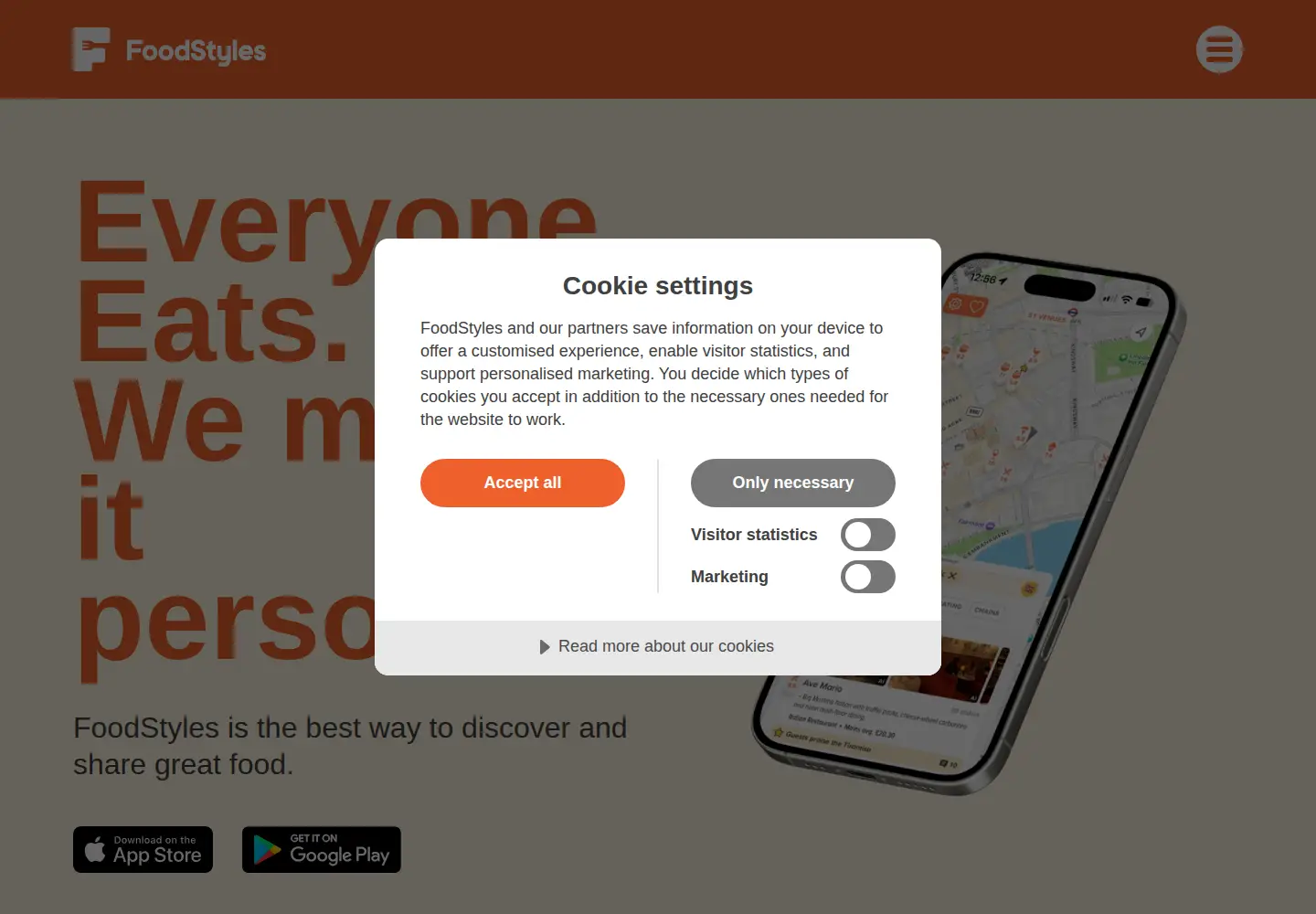 Screenshot of foodstyles.com