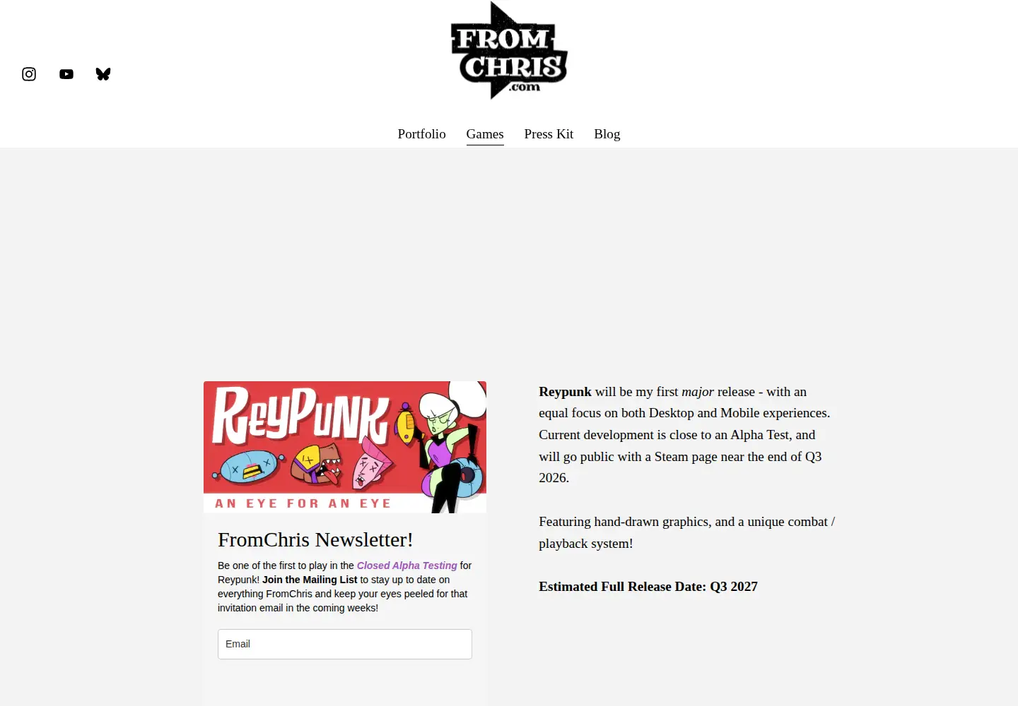 Screenshot of fromchris.com