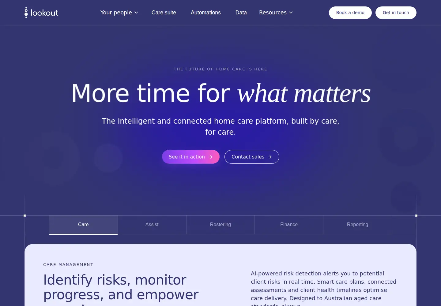 Screenshot of thelookoutapp.com