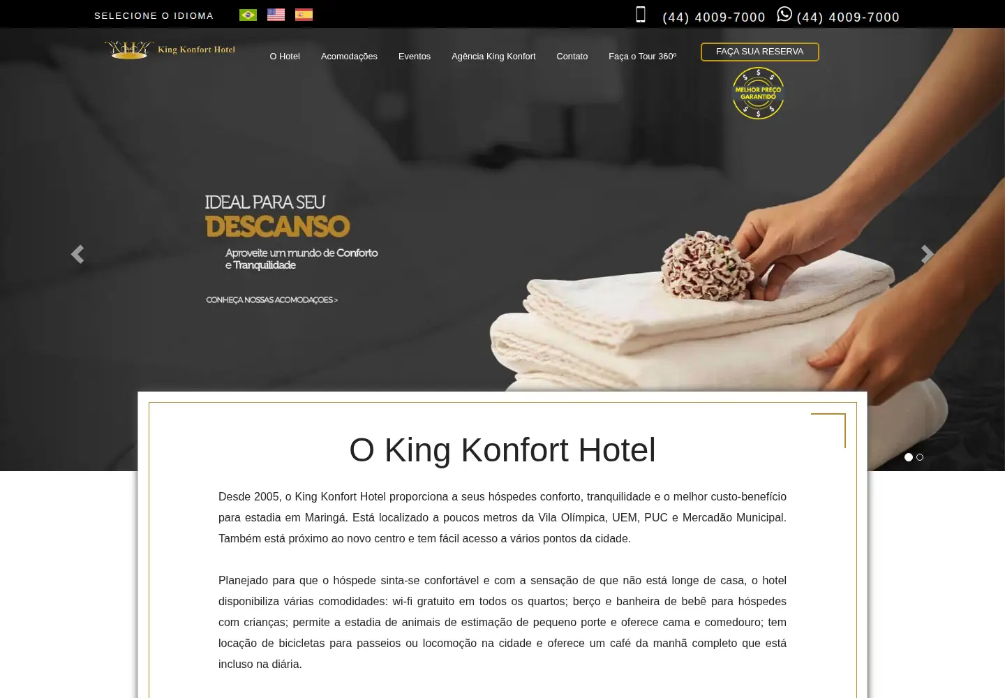 Screenshot of kingkonforthotel.com.br