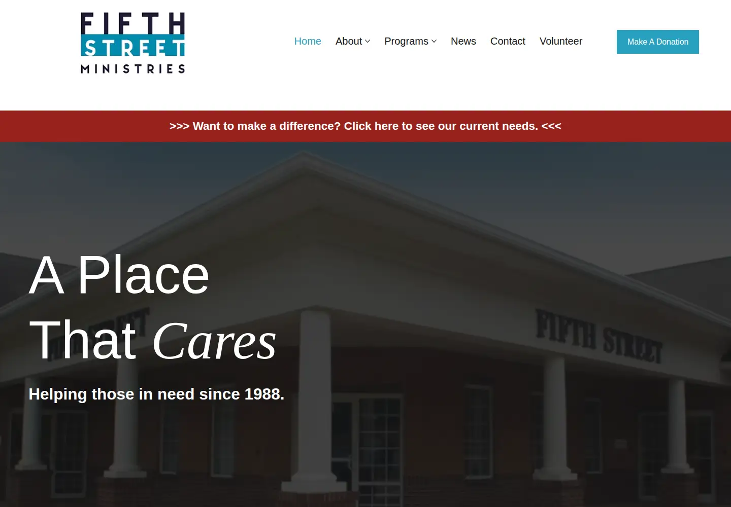 Screenshot of fifthstreetministries.com