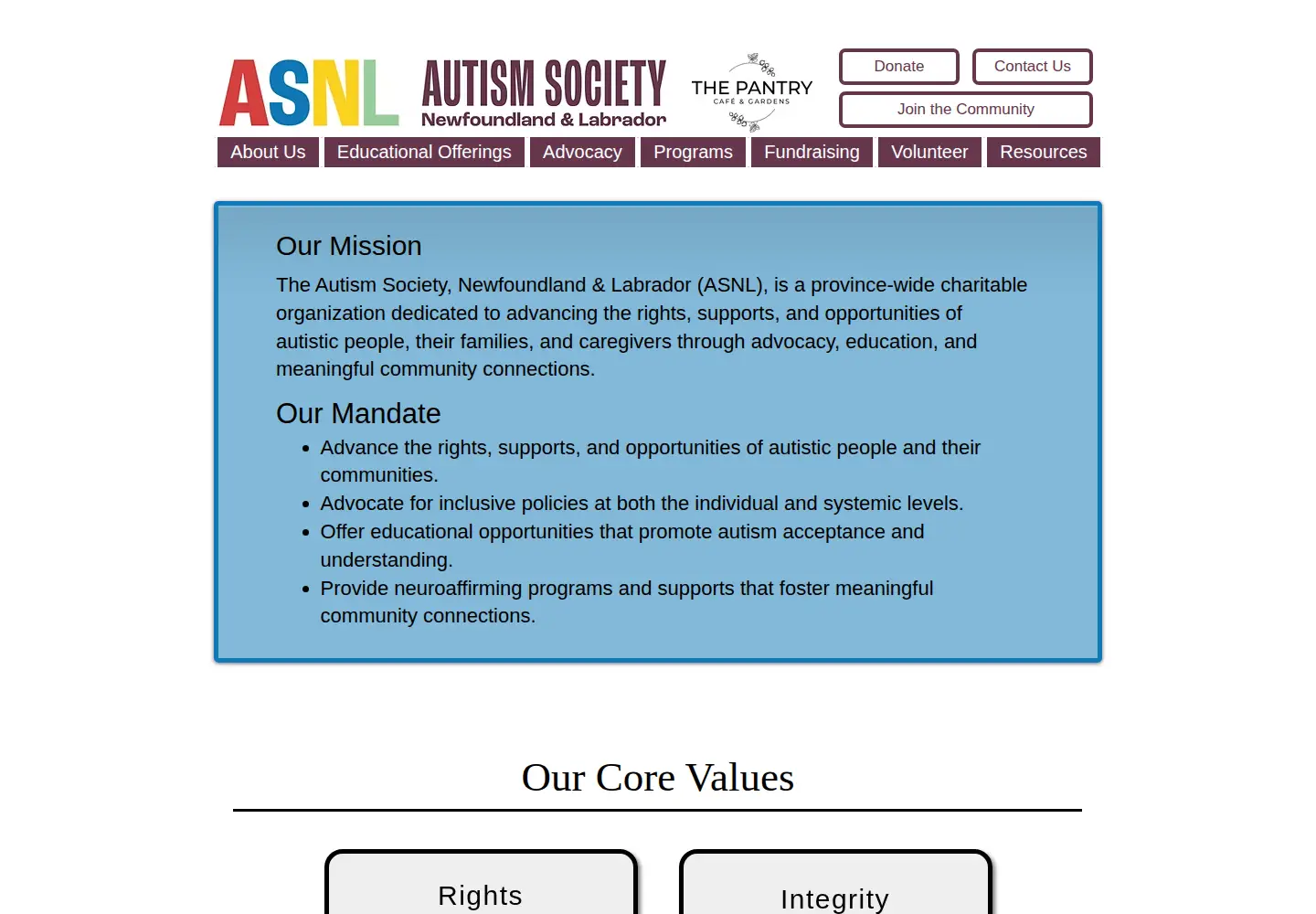 Screenshot of asnl.ca