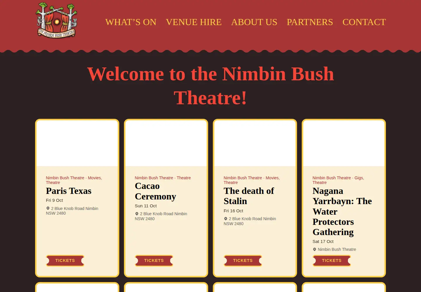 Screenshot of nimbinbushtheatre.com