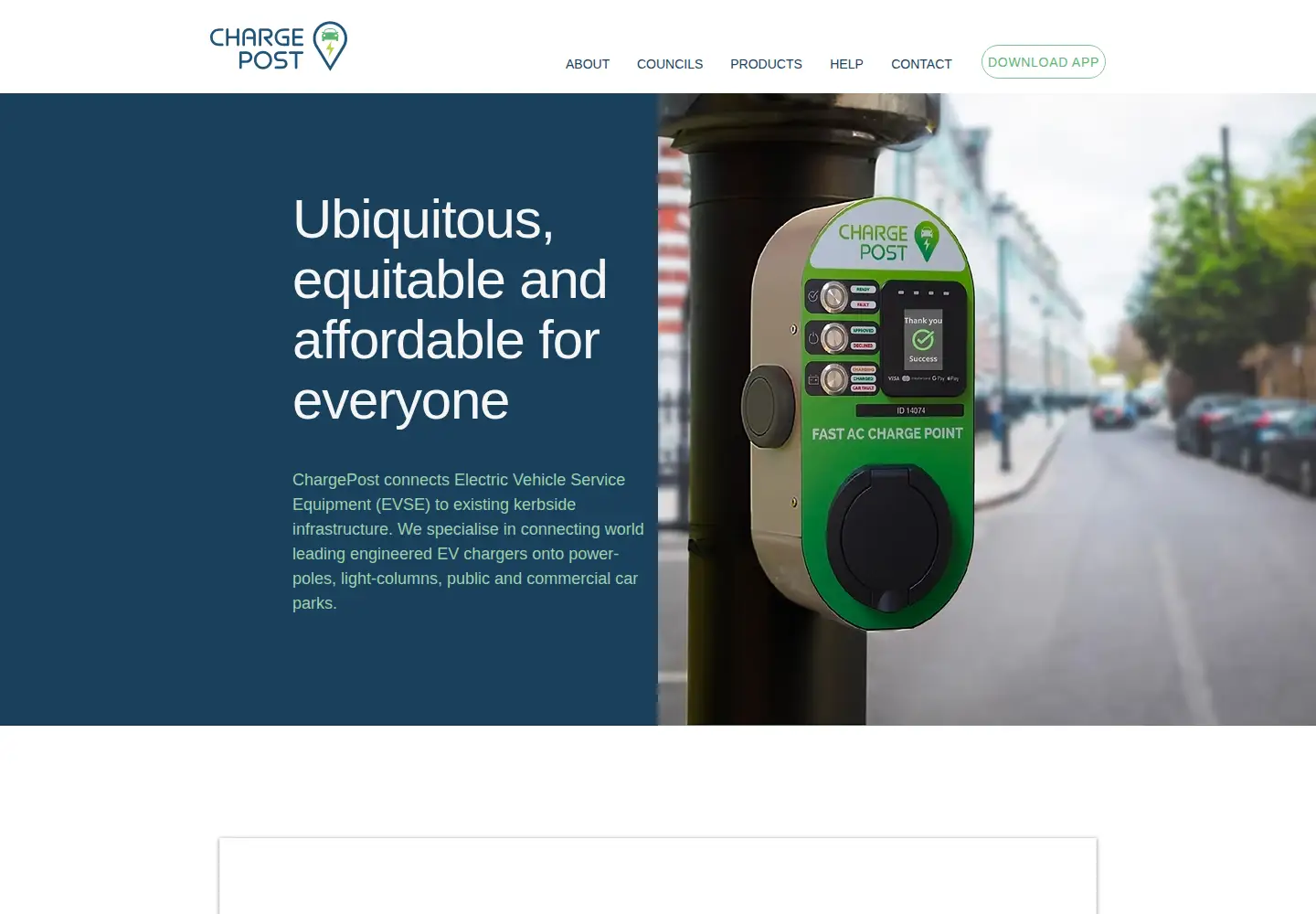 Captured homepage of chargepost.com.au in the current scan