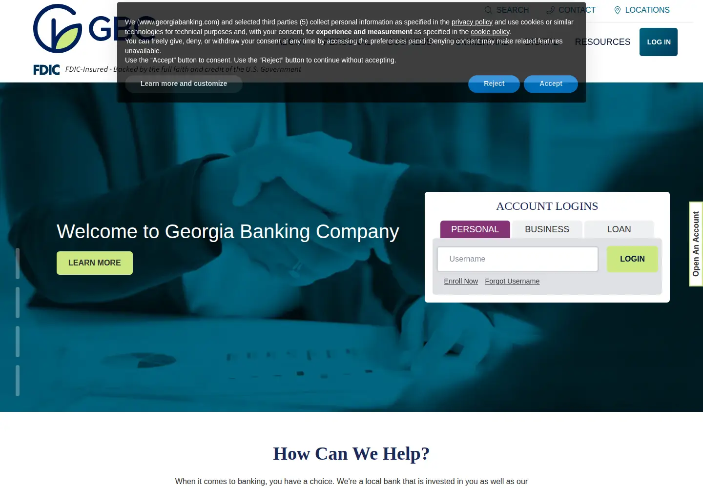 Screenshot of georgiabanking.com