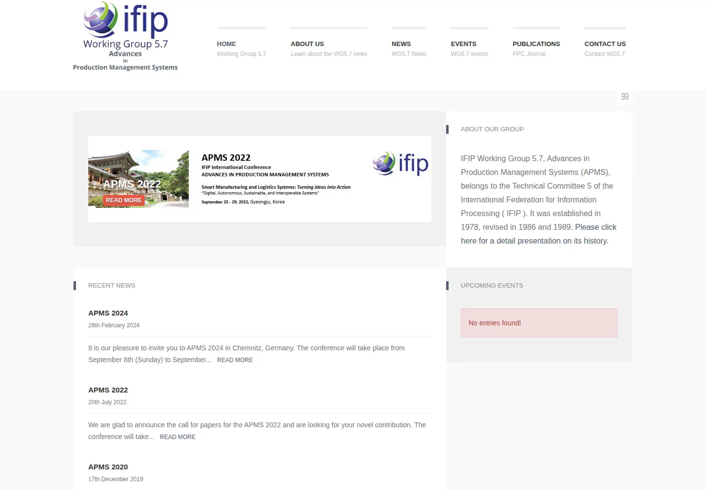 Screenshot of ifipwg57.org