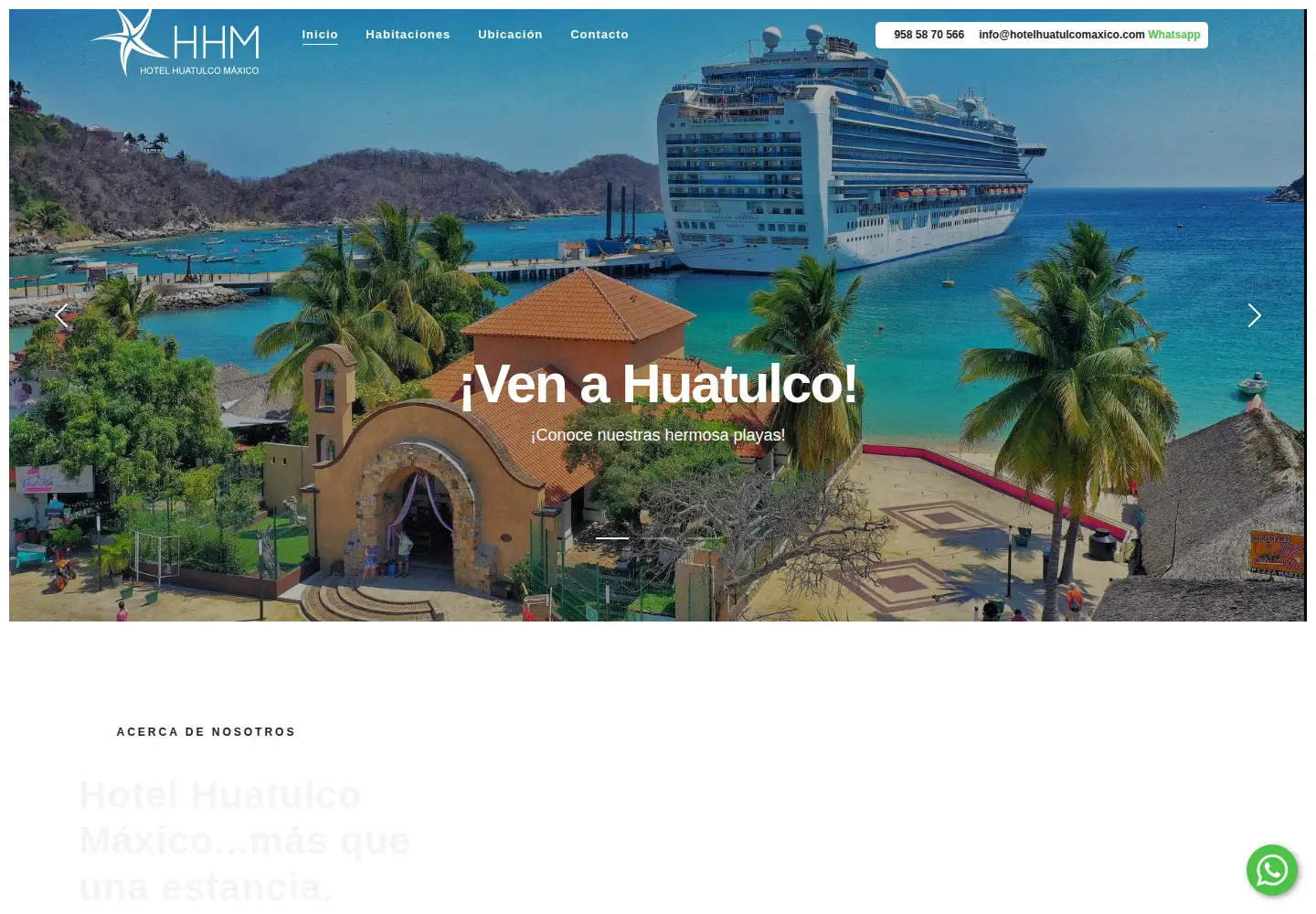 Screenshot of hotelhuatulcomaxico.com
