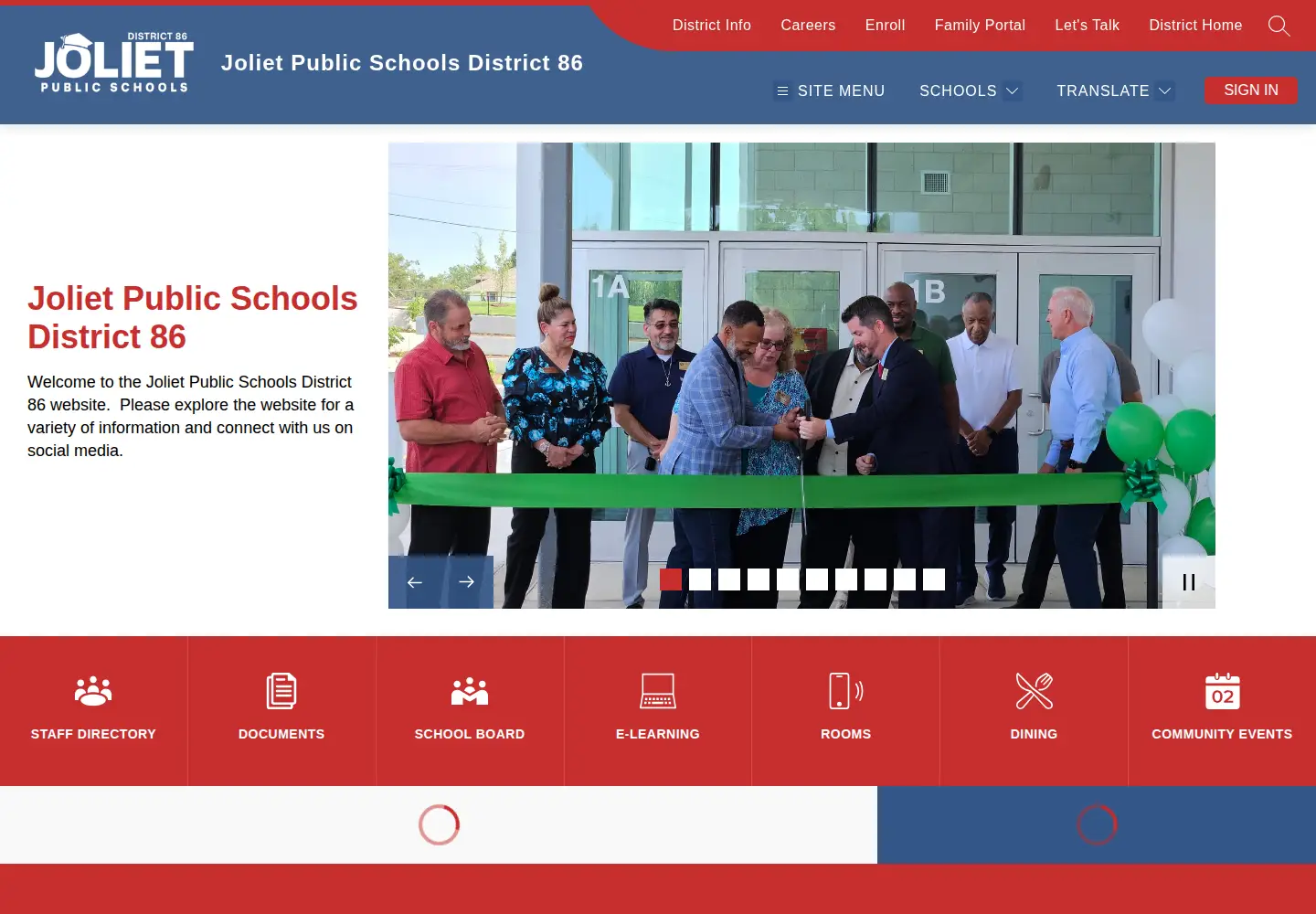 Captured homepage of joliet86.org in the current scan