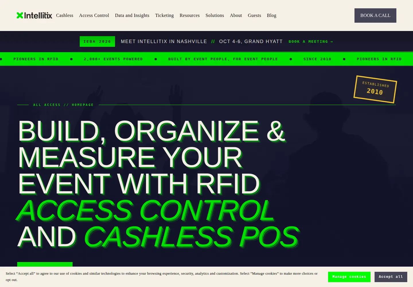 Captured homepage of intellitix.com in the current scan